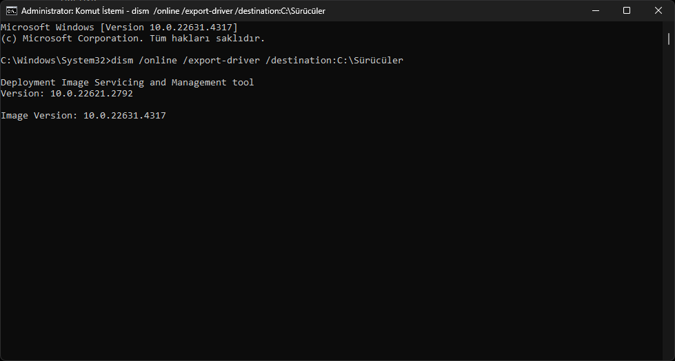 dism /online /export-driver Komutu Nedir? Nasıl Kullanılır?