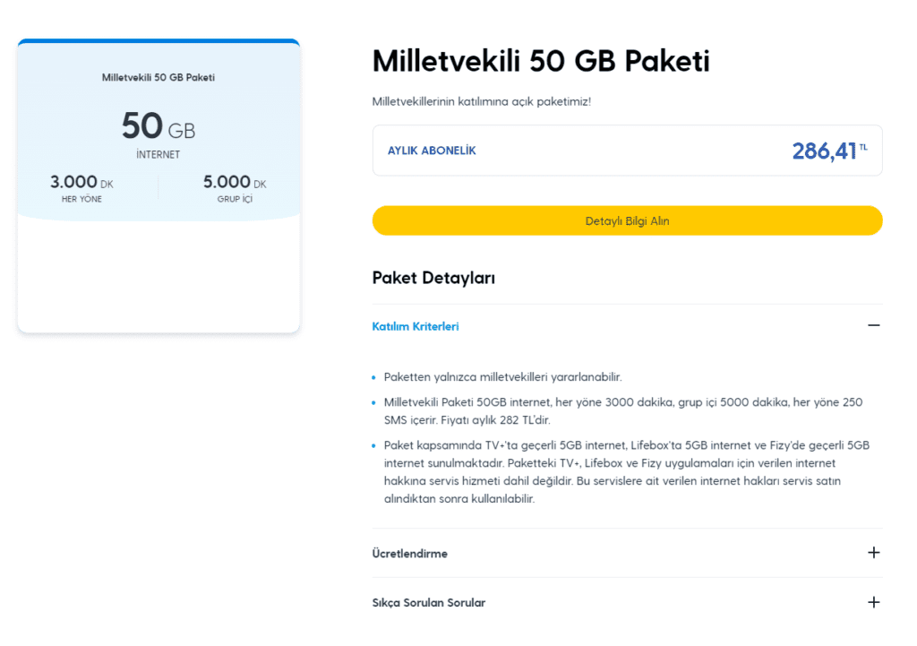Kazık: Turkcell Milletvekili Tarifesi